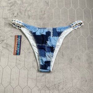 NWT CAPITTANA Liana Denim bikini bottom L